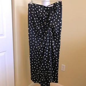 Zara Maxi Skirt, Black and White Polka Dot, L